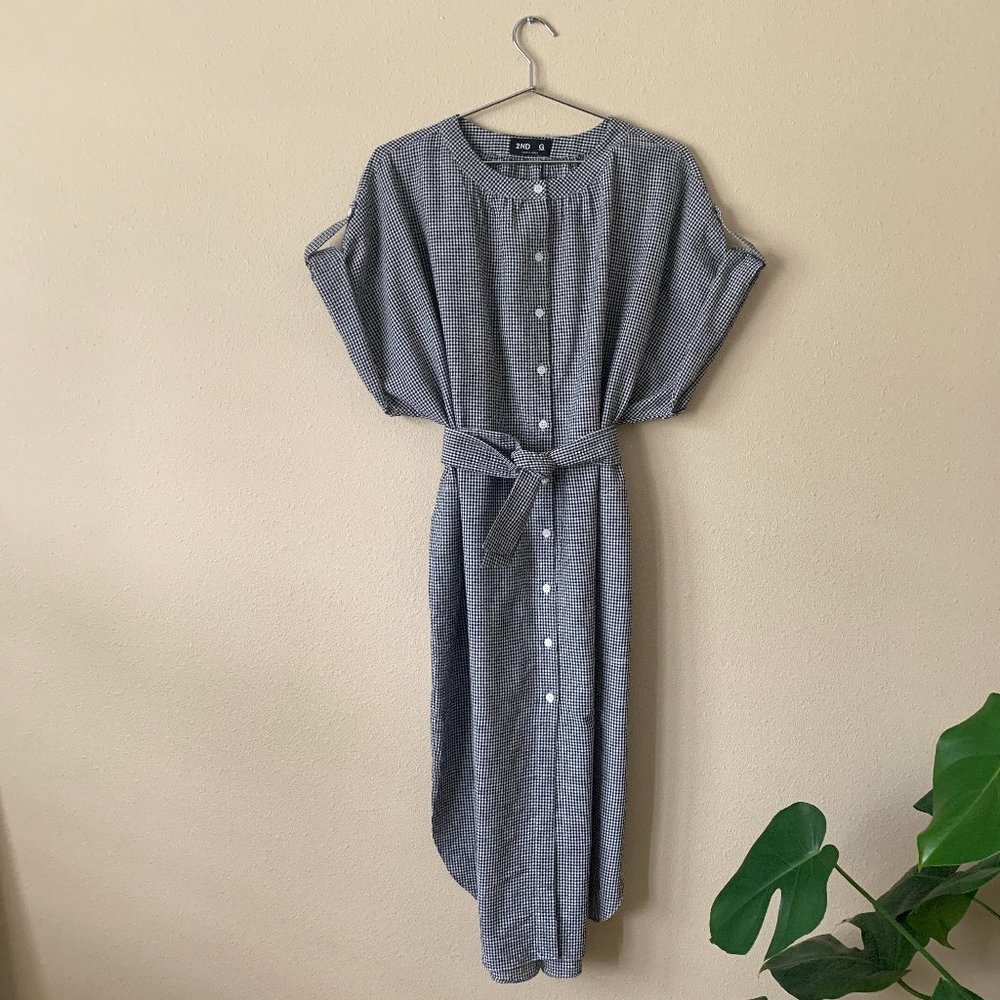 frankie shop black & white gingham dress / one-size / $230